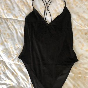 *NEW with tags* Velvet Cross Back bodysuit